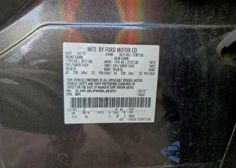 2017 Lincoln Mkx Reserve z USA, uszkodzony, nr VIN 2LMPJ8LP9HBL26201